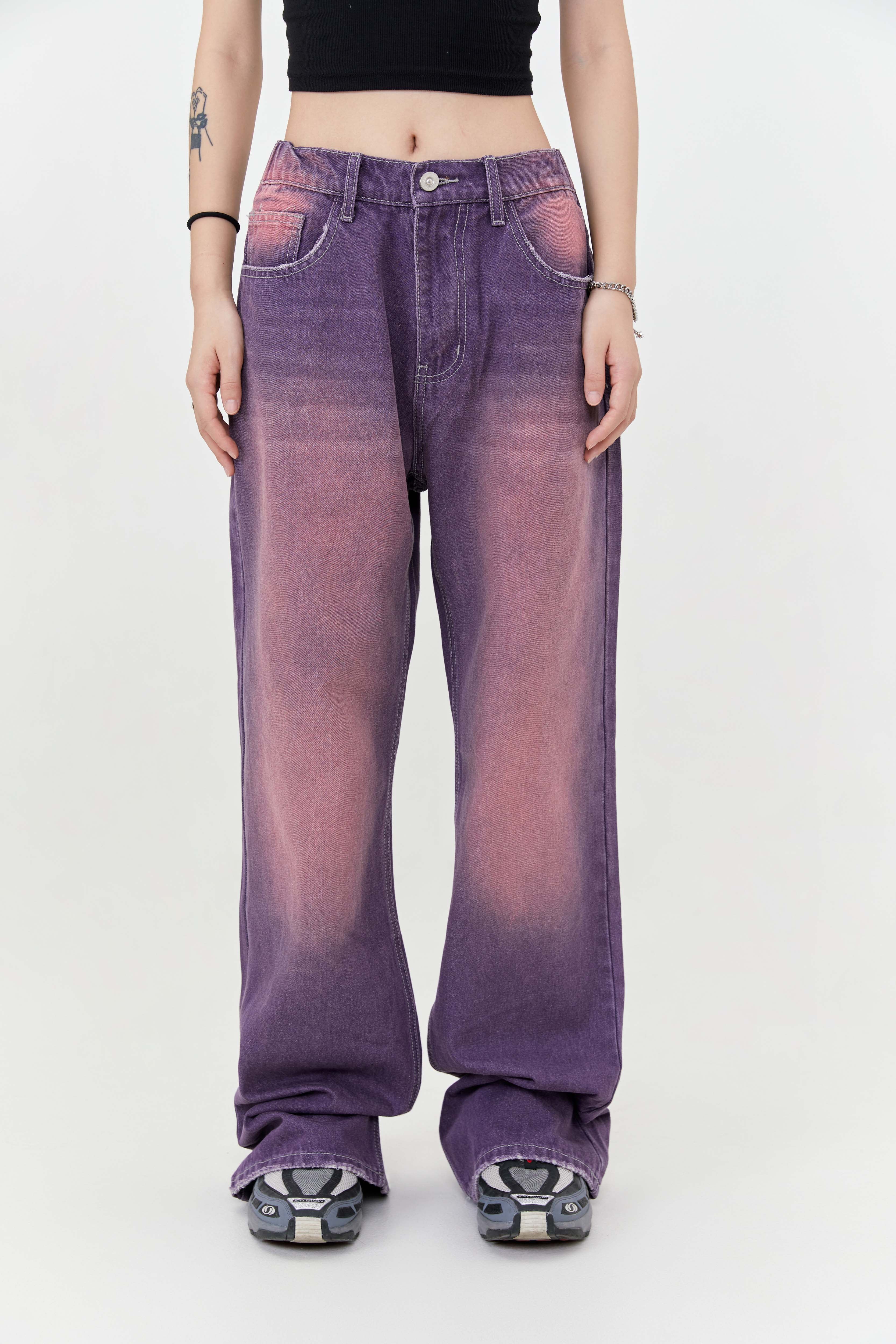 Purple Straight Leg Jeans