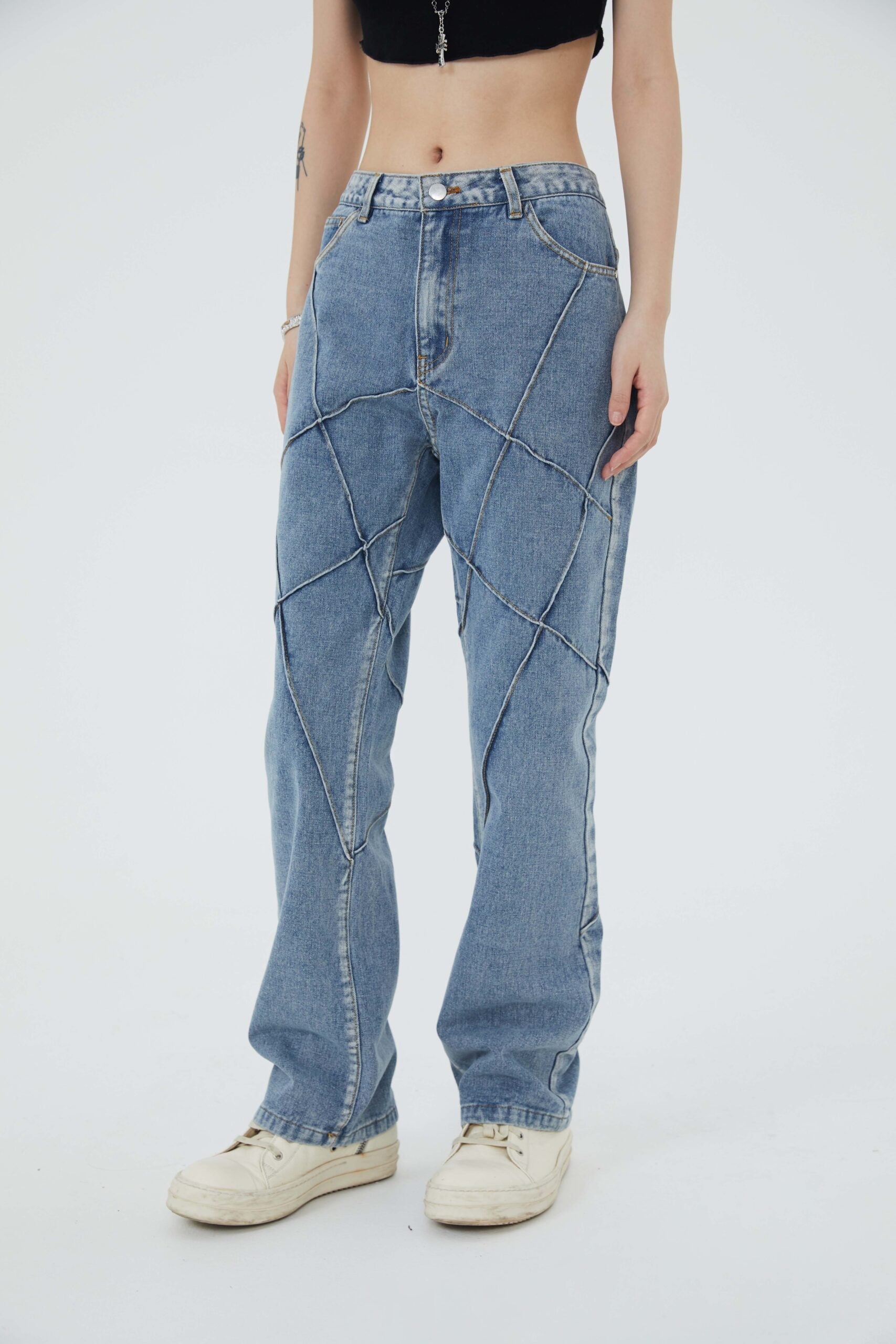 Mesh Denim Jeans