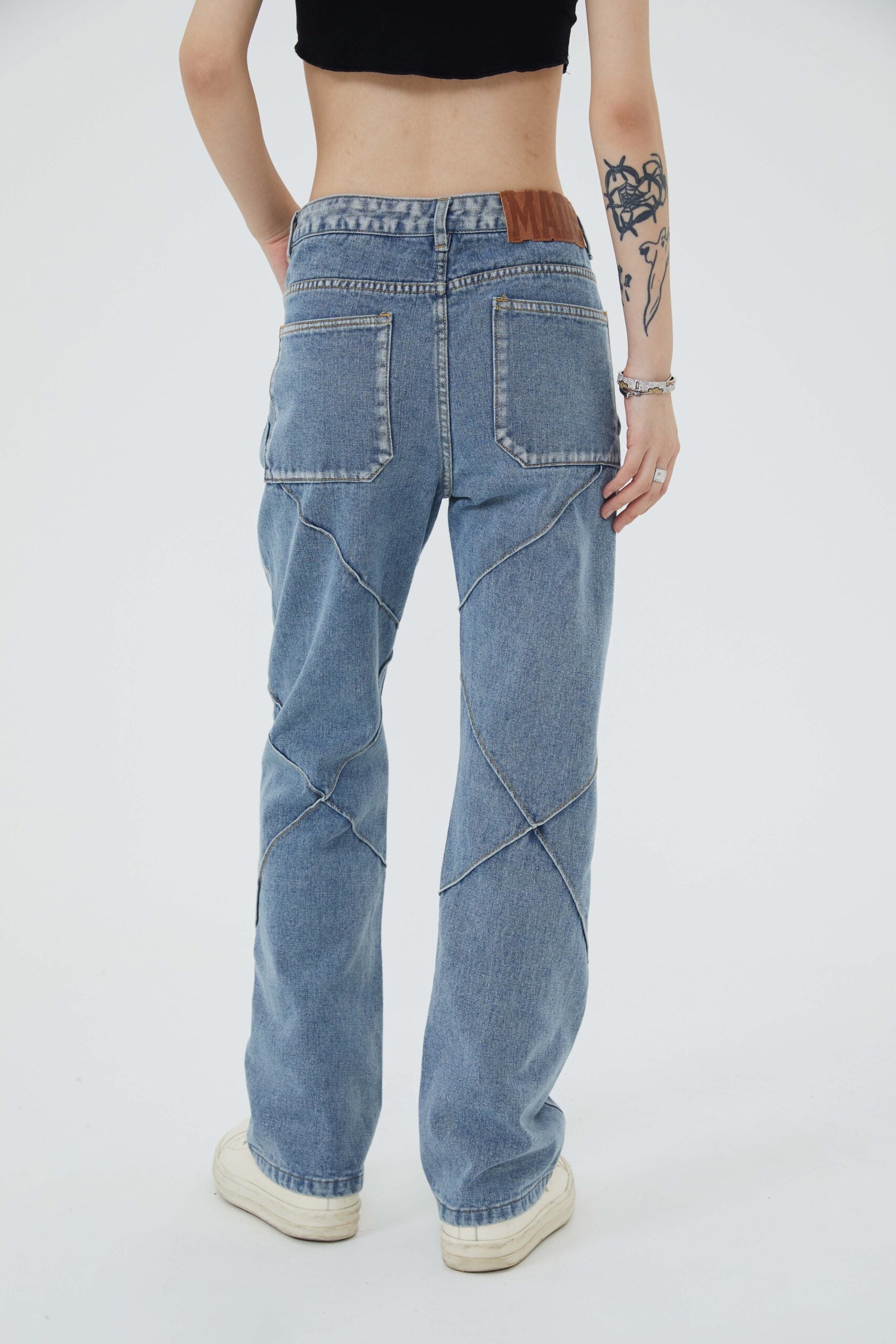 Mesh Denim Jeans