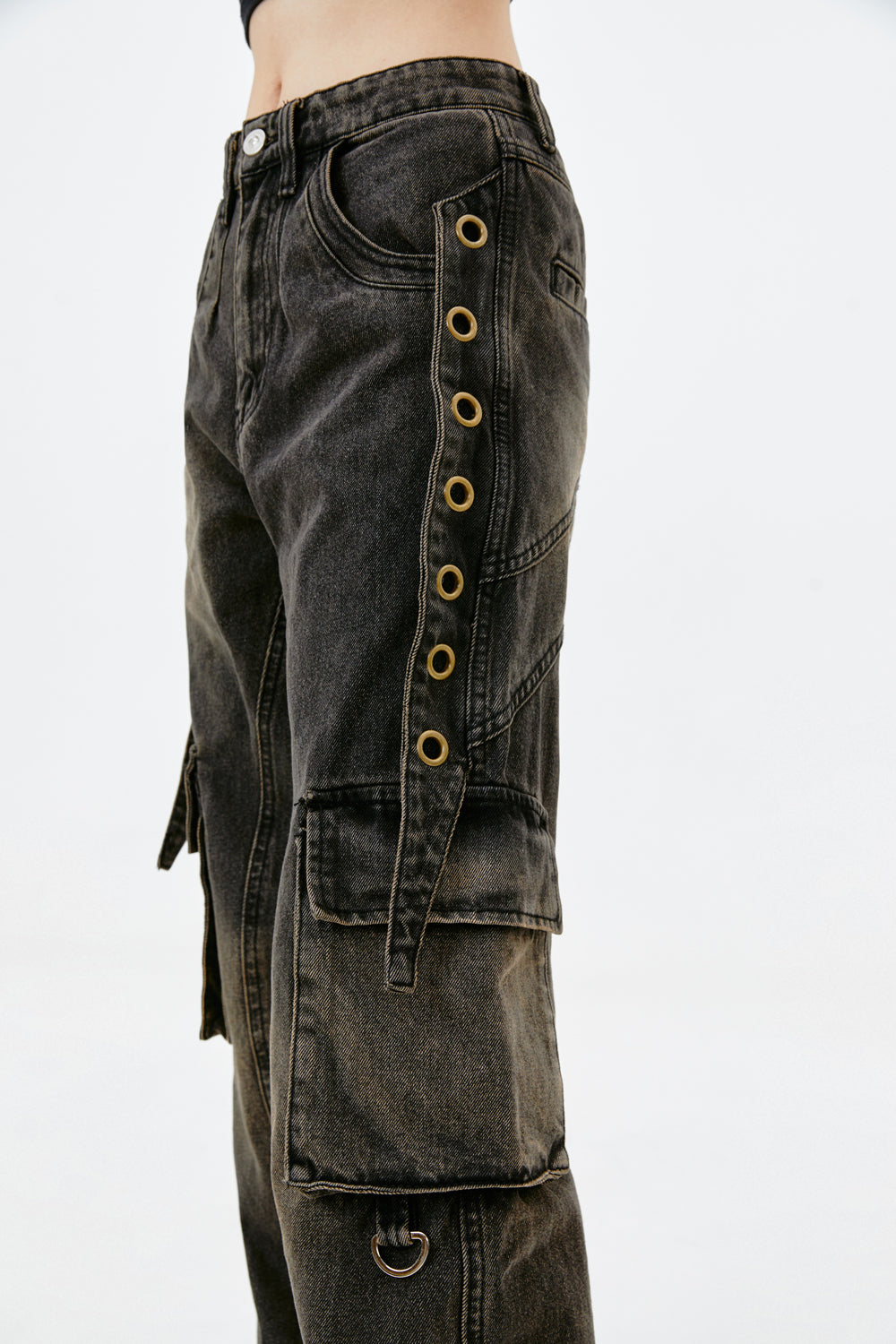 Black straight leg jeans