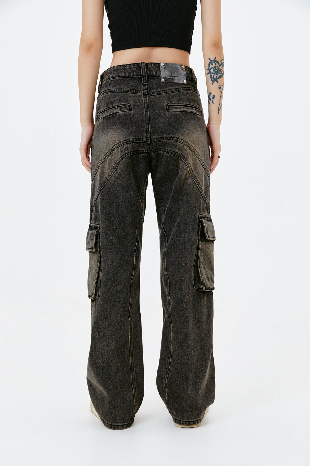 Black straight leg jeans