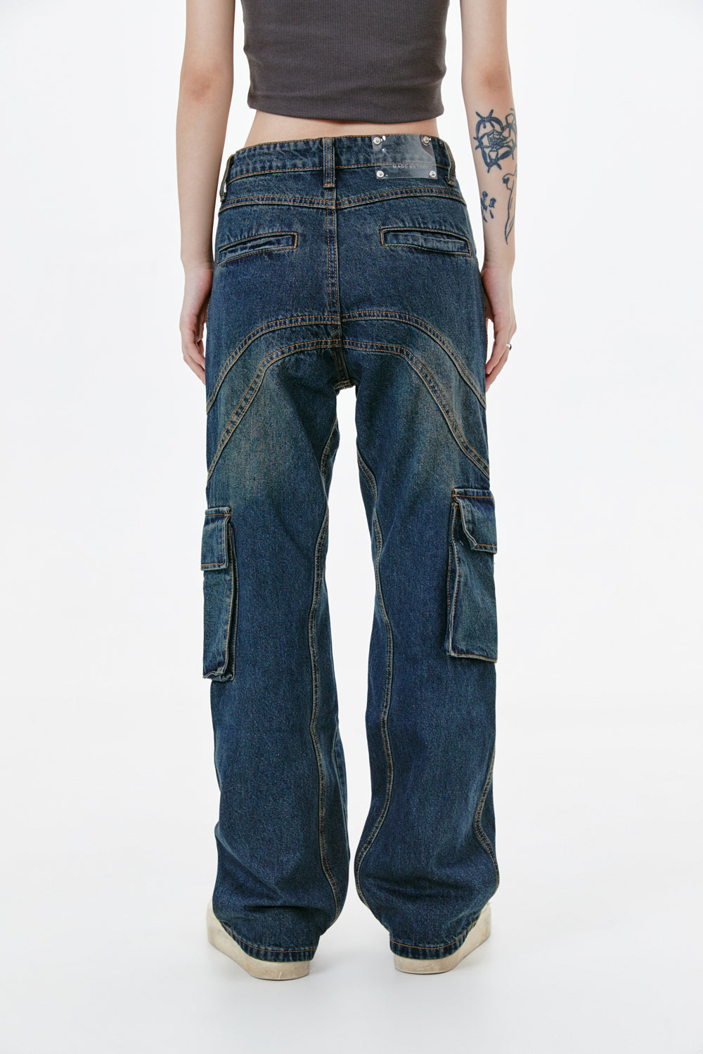 Black straight leg jeans