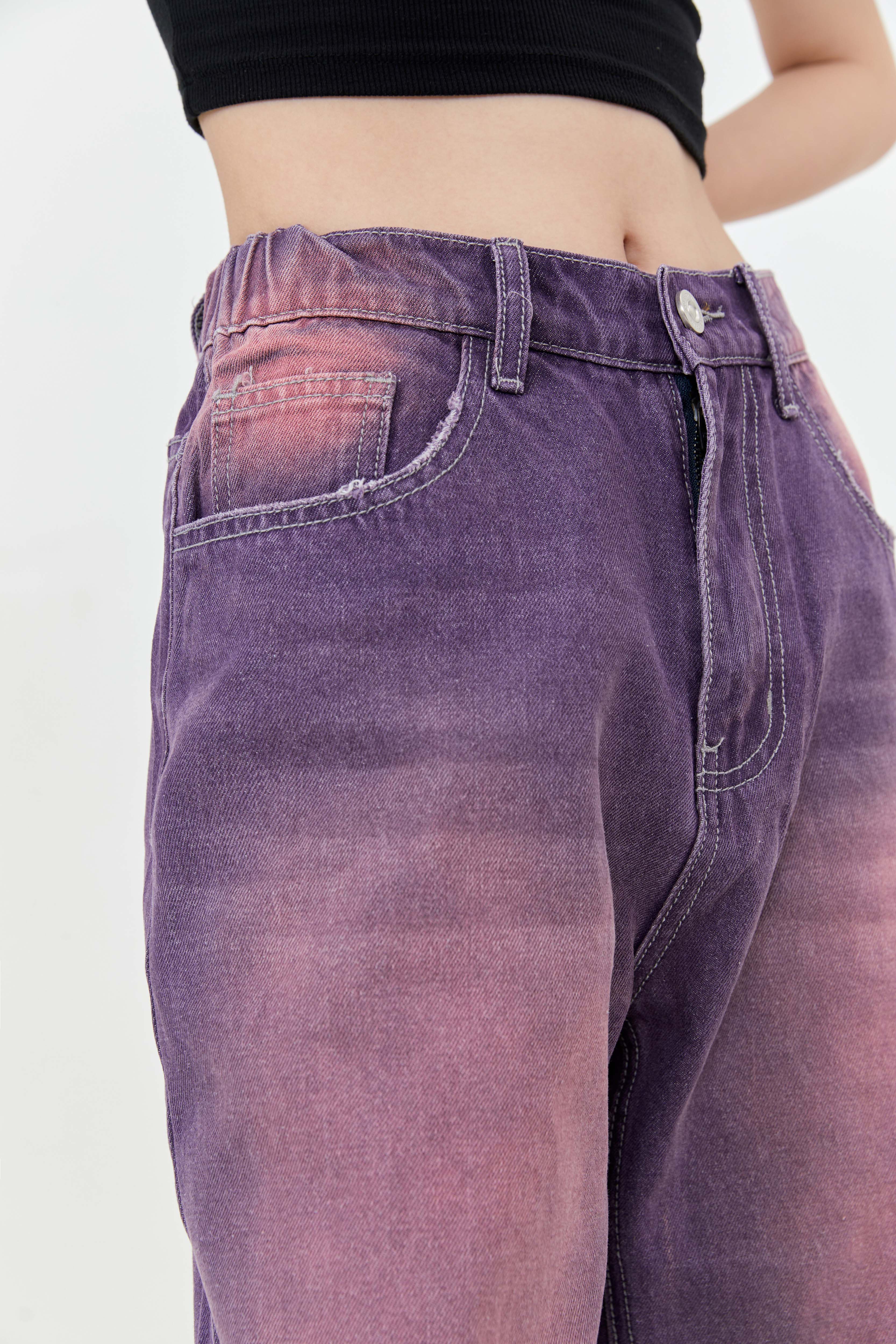 Purple Straight Leg Jeans