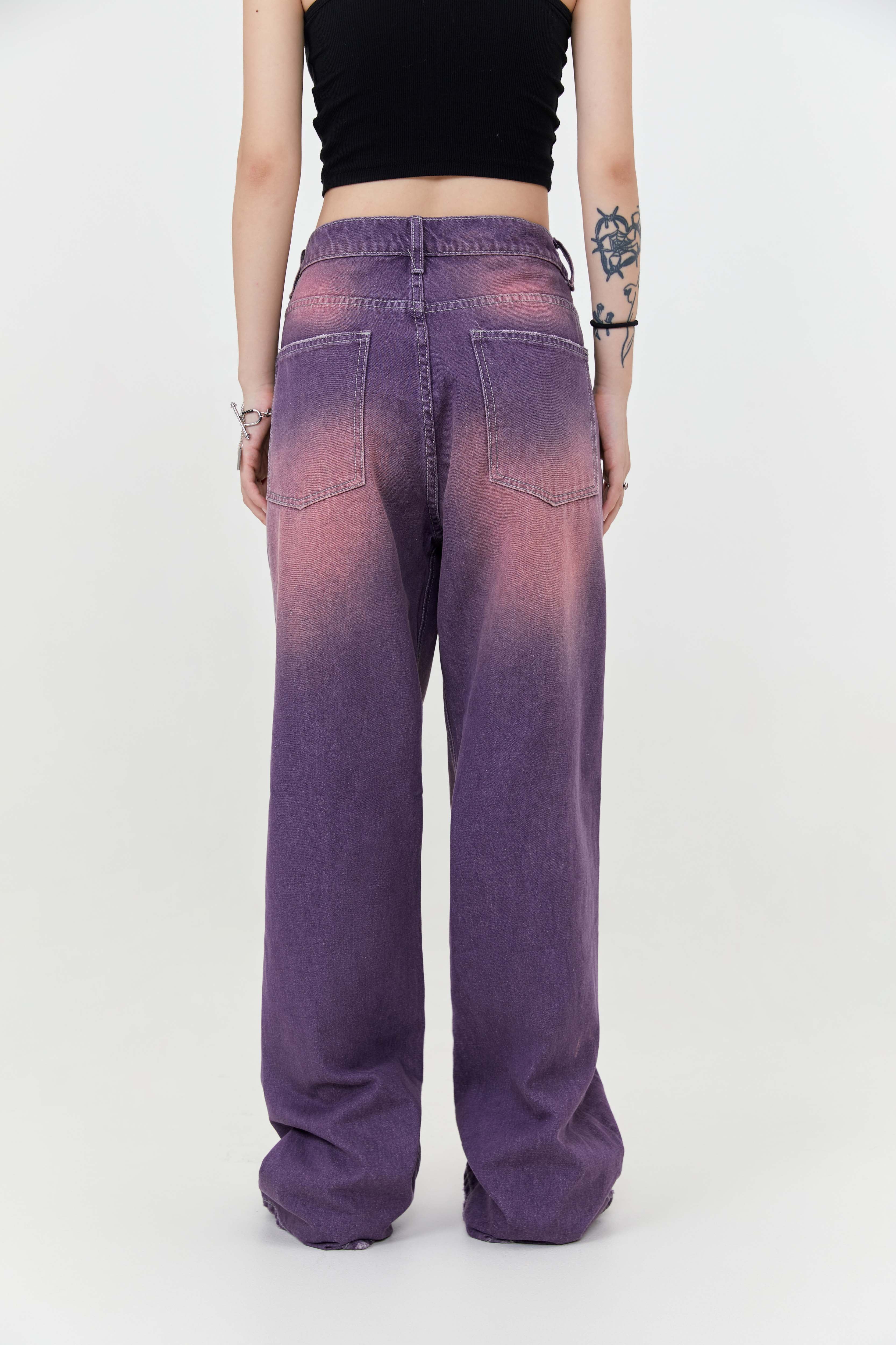 Purple Straight Leg Jeans