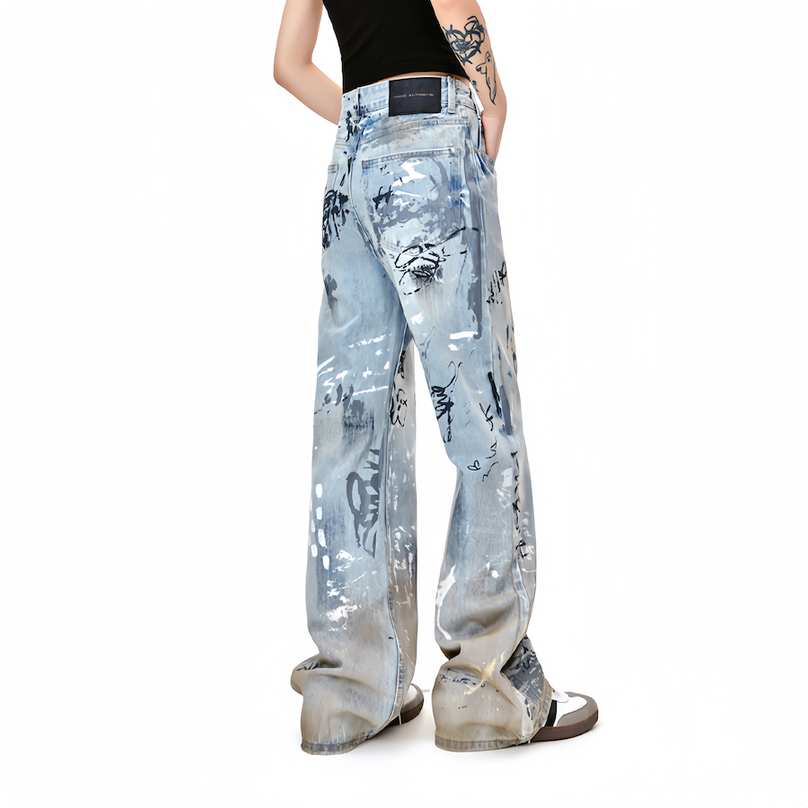 Graffiti Print jeans