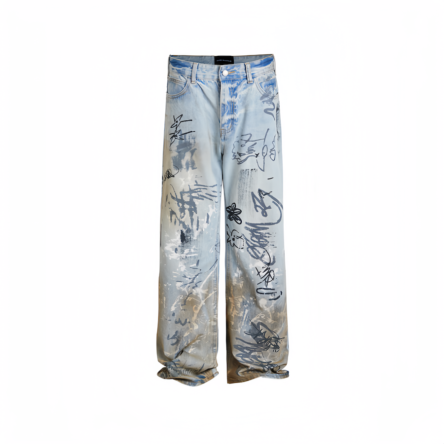 Graffiti Print jeans