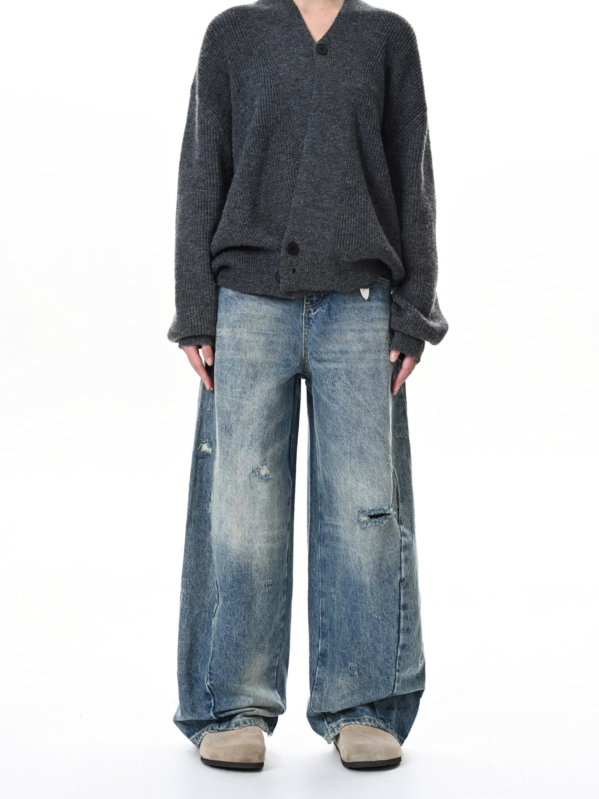 B45 Distressed Straight leg jeans