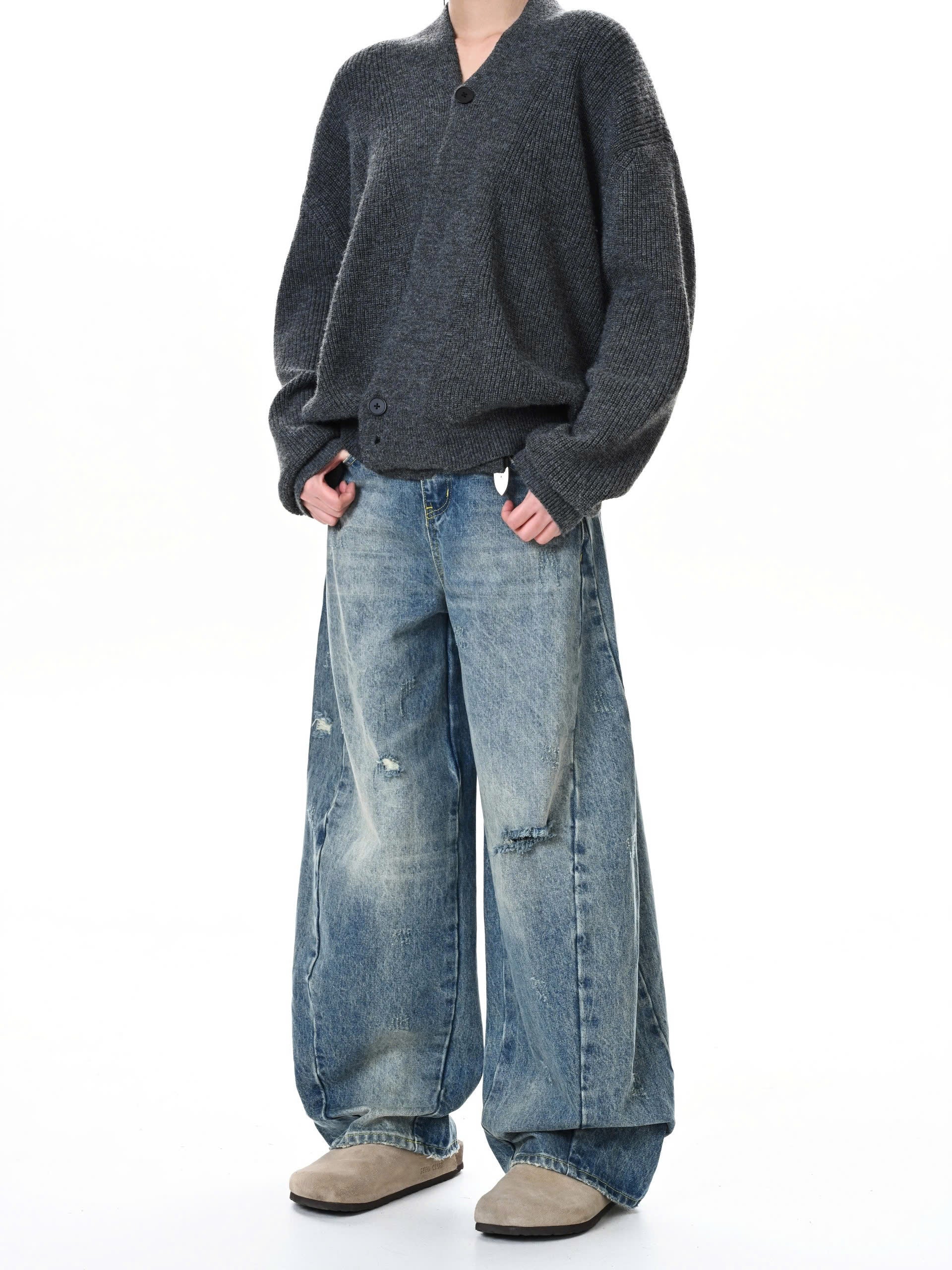 B45 Distressed Straight leg jeans